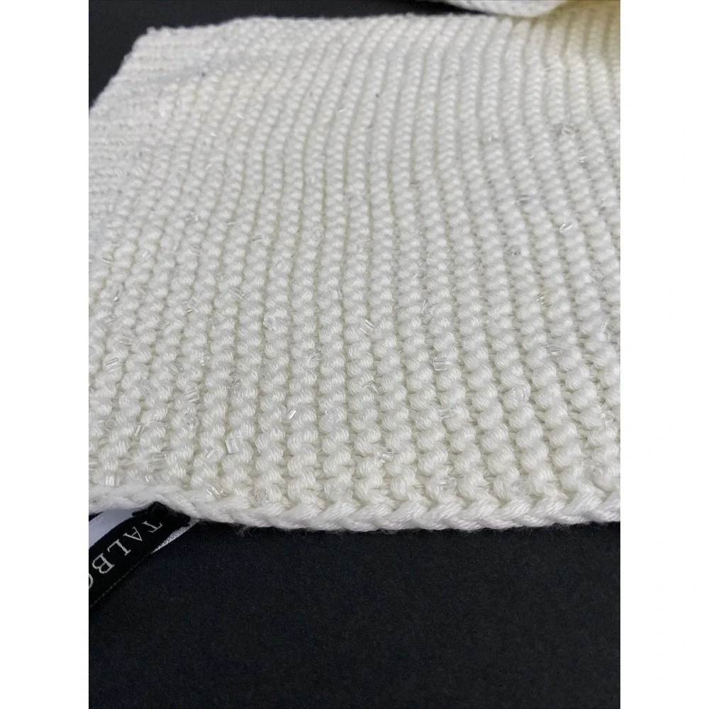 Talbot's Women's  Cream Colored Cozy Knit Winter Scarf With Sparkles 67.5 X 8 In